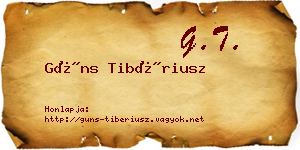 Güns Tibériusz névjegykártya